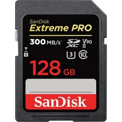 SanDisk Extreme PRO 300MBs UHS-II Class 10 V90 SDXC Card 128GB